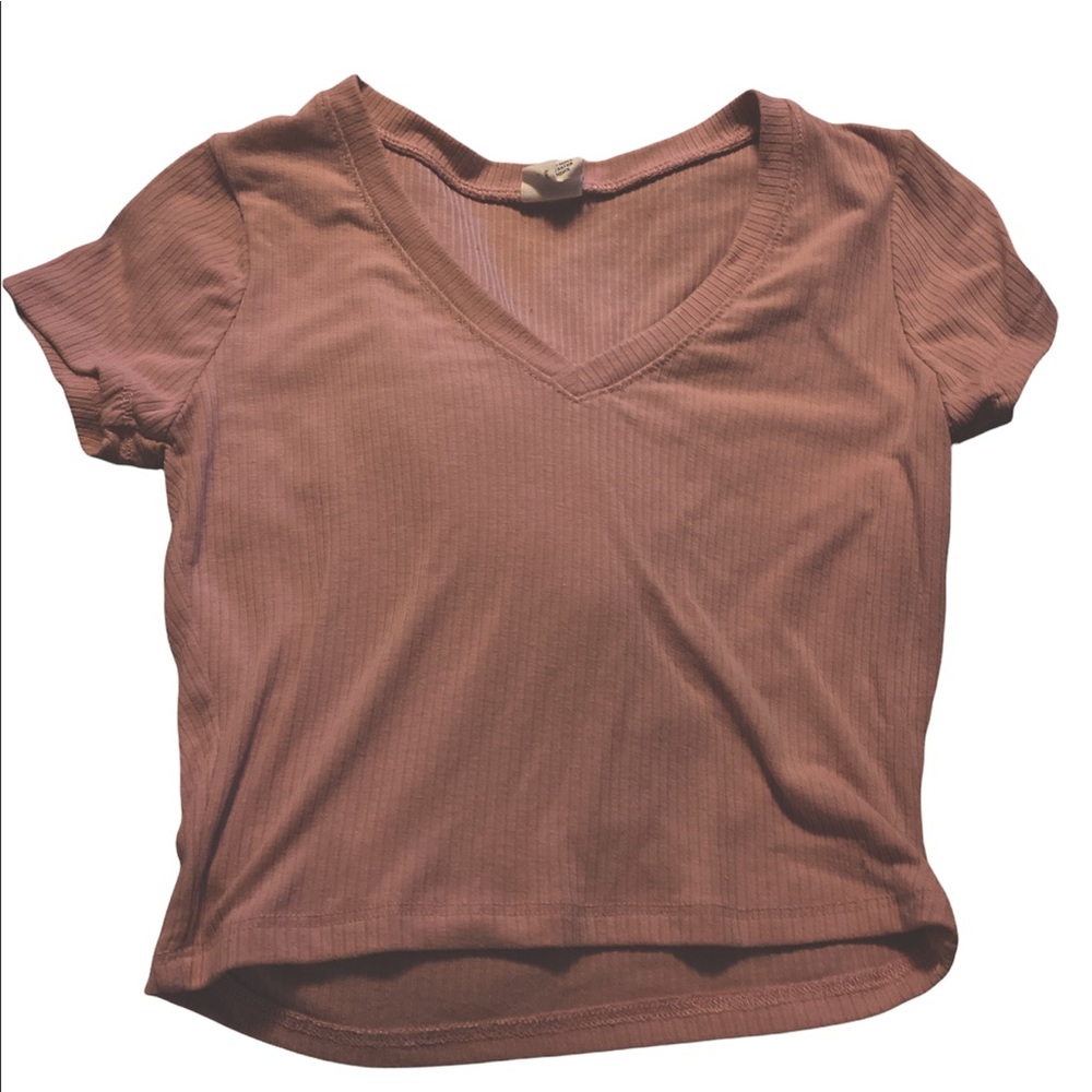 Peach coloured semi crop top sized small brand new